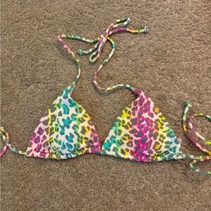 Victoria's Secret Multicolor leopard Bikini Top